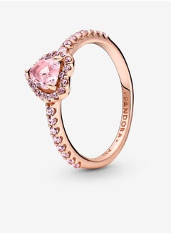 Pandora Violet Pandora Timeless 14k Rose Gold Plating Sparkling Elevated Heart Ring for Women 188421C04  - Image 1