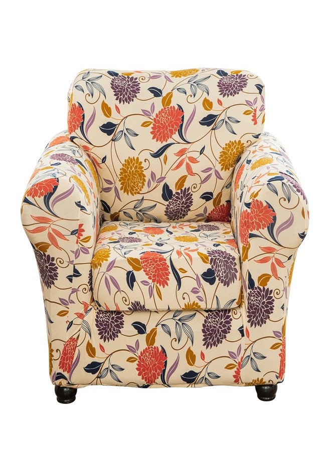 Lamberia Printed Sofa Cover High Stretch Sofa Slipcovers 2 Piece Armchair Slipcover with One Separate Cushion Cover Elastic Bottom Floral Pattern (Vine Flower, Armchair) - Image 1