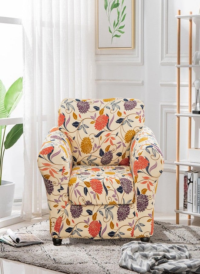 Lamberia Printed Sofa Cover High Stretch Sofa Slipcovers 2 Piece Armchair Slipcover with One Separate Cushion Cover Elastic Bottom Floral Pattern (Vine Flower, Armchair) - Image 2