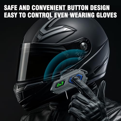 EDYELL C8 Pro Motorcycle Bluetooth Headset,LED Emergency Lights,HiFi Stereo Calls,Wireless 50MM Earphone Helmet Bluetooth,IPX6 Waterproof,Compatible with All Helmets - Image 5