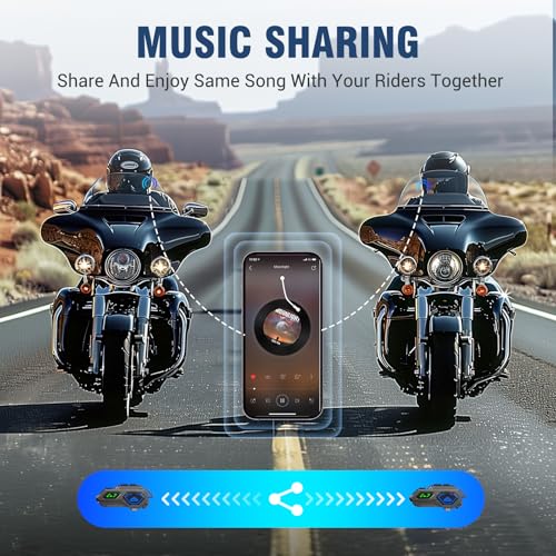 EDYELL C8 Pro Motorcycle Bluetooth Headset,LED Emergency Lights,HiFi Stereo Calls,Wireless 50MM Earphone Helmet Bluetooth,IPX6 Waterproof,Compatible with All Helmets - Image 3