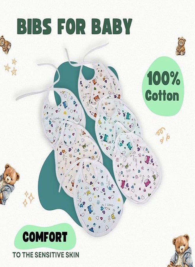 Lala Maneet Bibs for Baby Flalein0 to 12 Month Babies Feeding Infants and Toddlers Pack of 6 | Soft Cotton No Waterpoof Baby Bibs, Ultra Soft Skin Friendly, Baby Bibs Assorted Colour - Image 2