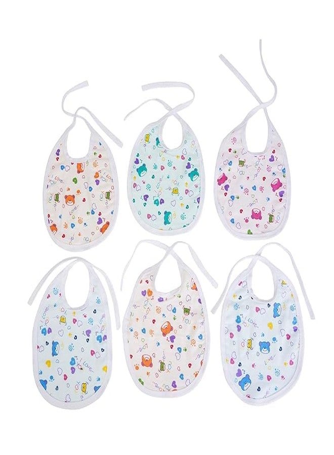 Lala Maneet Bibs for Baby Flalein0 to 12 Month Babies Feeding Infants and Toddlers Pack of 6 | Soft Cotton No Waterpoof Baby Bibs, Ultra Soft Skin Friendly, Baby Bibs Assorted Colour - Image 1