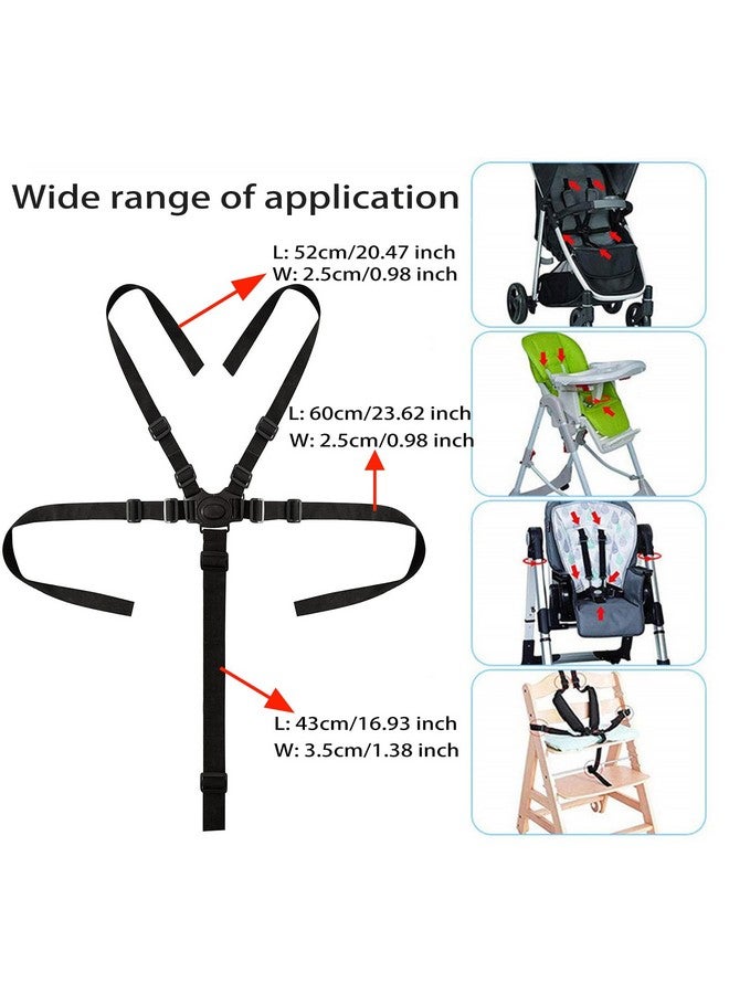 Dogxiong 5 Point Harness Seat Belt Stroller Harness Safety Harness Belt, Adjustable Harness Strap for High Chair and Pushchair, Universal 5 Point Harness Belt for Child Kid - Image 2