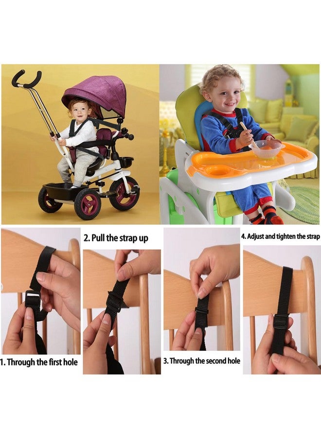 Dogxiong 5 Point Harness Seat Belt Stroller Harness Safety Harness Belt, Adjustable Harness Strap for High Chair and Pushchair, Universal 5 Point Harness Belt for Child Kid - Image 4