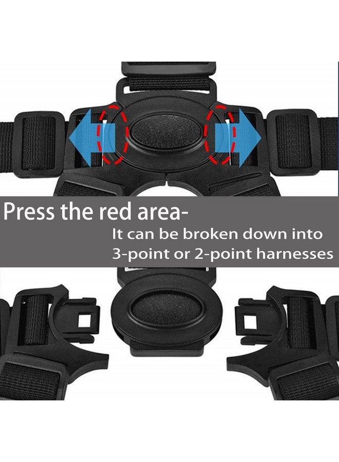 Dogxiong 5 Point Harness Seat Belt Stroller Harness Safety Harness Belt, Adjustable Harness Strap for High Chair and Pushchair, Universal 5 Point Harness Belt for Child Kid - Image 3