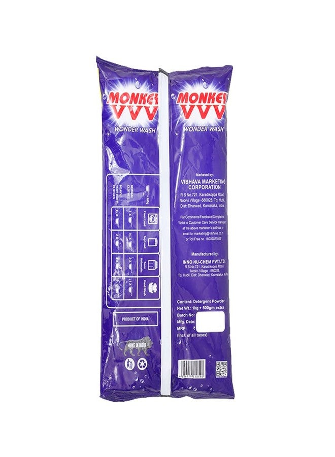 Monkey 555 مسحوق غسيل مونكي في في في وندر واش - عبوة من قطعتين (2 * 1.5 كجم) - Image 2