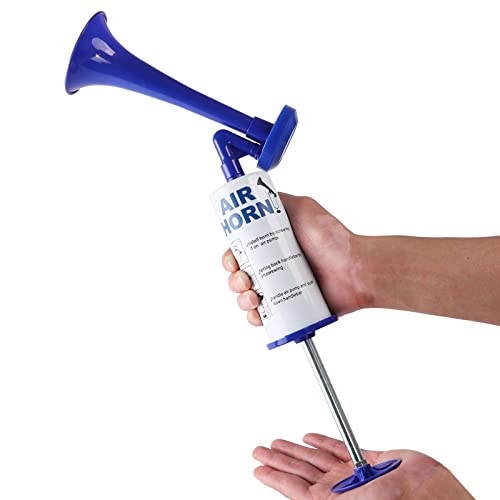 AOLIHAN Pump Air Horn for Safety Airhorns Horn Loud Hand-held Air Horn for Boat Aluminum+ABS Loud Noise Makers for Sporting Events Graduation Parties Aggressive Animals etc. (Handheld Air horn blue) - Image 1