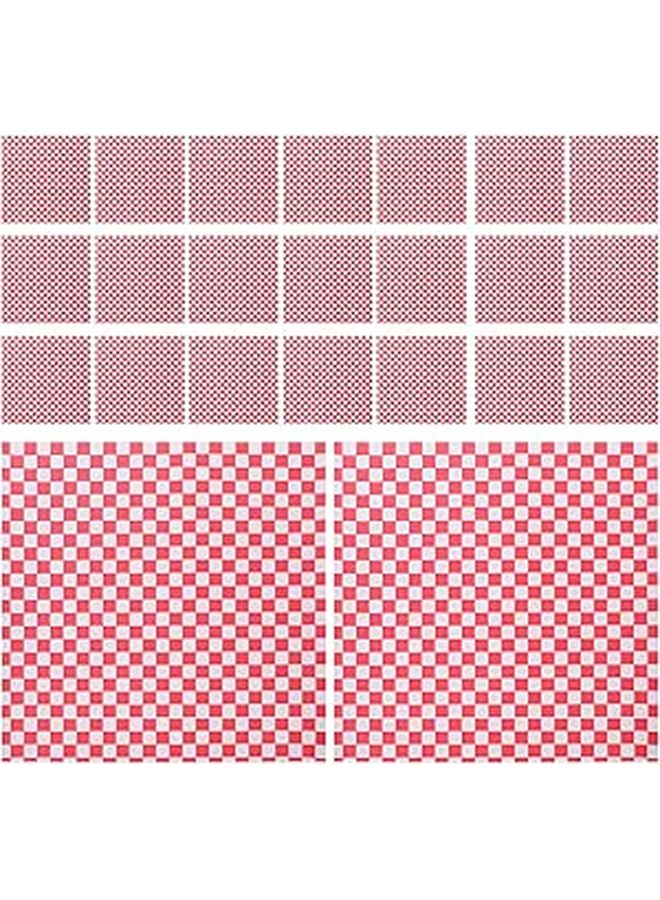 ورق خبز مقاوم للشحوم مربعات حمراء 30x30 سم 500 قطعة بطانة مطبخ ممتصة للزيت - Image 1