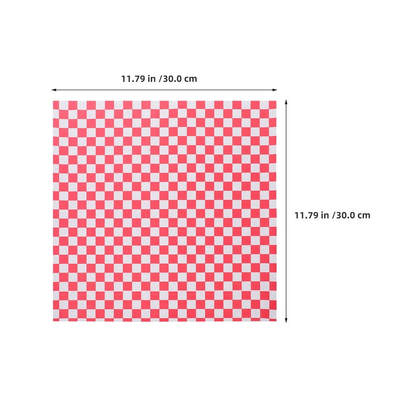 ورق خبز مقاوم للشحوم مربعات حمراء 30x30 سم 500 قطعة بطانة مطبخ ممتصة للزيت - Image 3