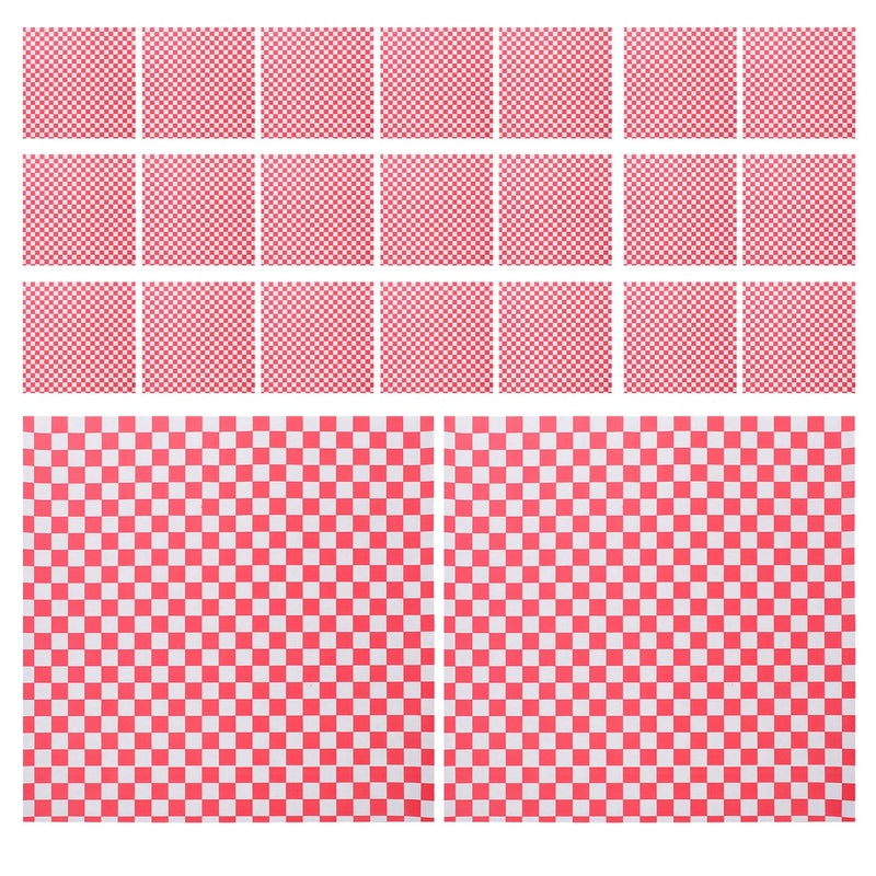 ورق خبز مقاوم للشحوم مربعات حمراء 30x30 سم 500 قطعة بطانة مطبخ ممتصة للزيت - Image 2