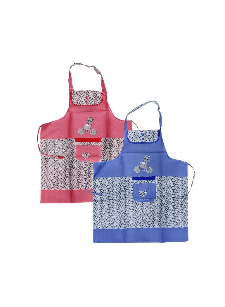 AL QADAH Flower Design Printed PVC Apron 66x64cm Stylish Protection for Your Culinary Adventures  - Image 1