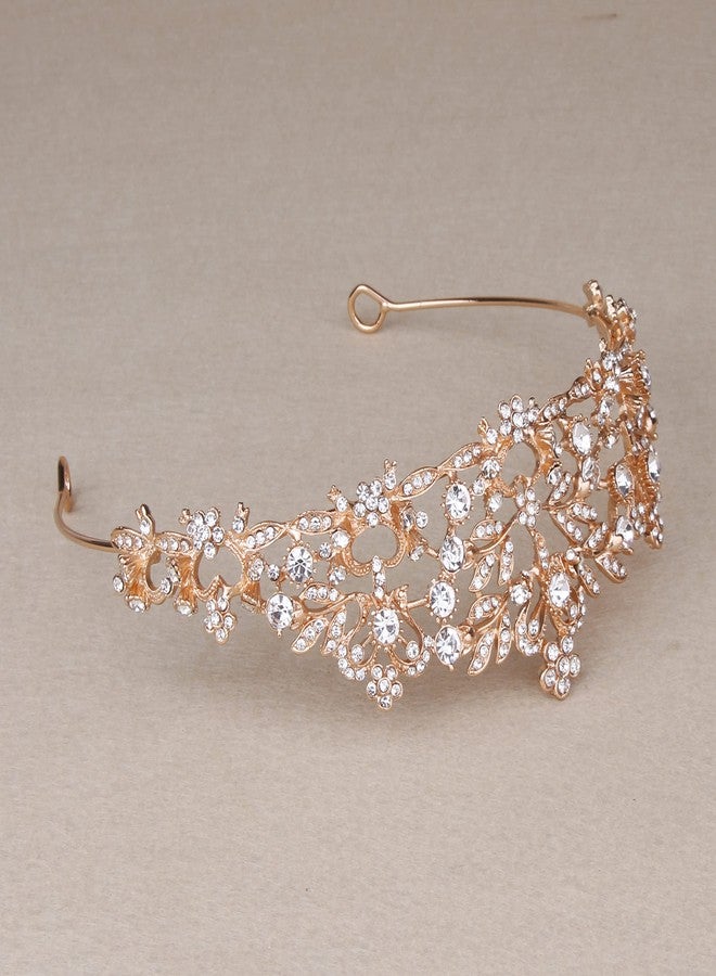 فوفلر Coronas para 15 Años، Vofler Recuerdos Quinceañeras Quinceanera Quincein Rose Gold Pink Tiara الزفاف اكسسوارات الشعر للأميرة العروس النساء زهرة الفتيات الزفاف عيد ميلاد مهرجان حفلة موسيقية حفلة العودة للوطن - Image 5
