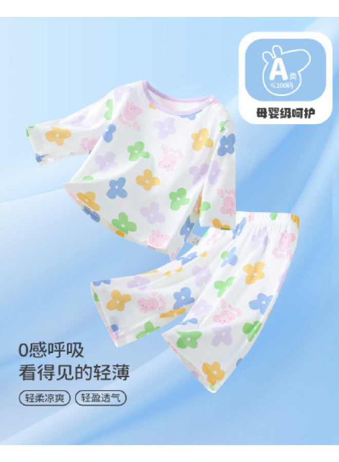 peppa Pig Summer Lightweight Breathable Girls' Pure Cotton Skin-friendly Pajama Set - Image 1
