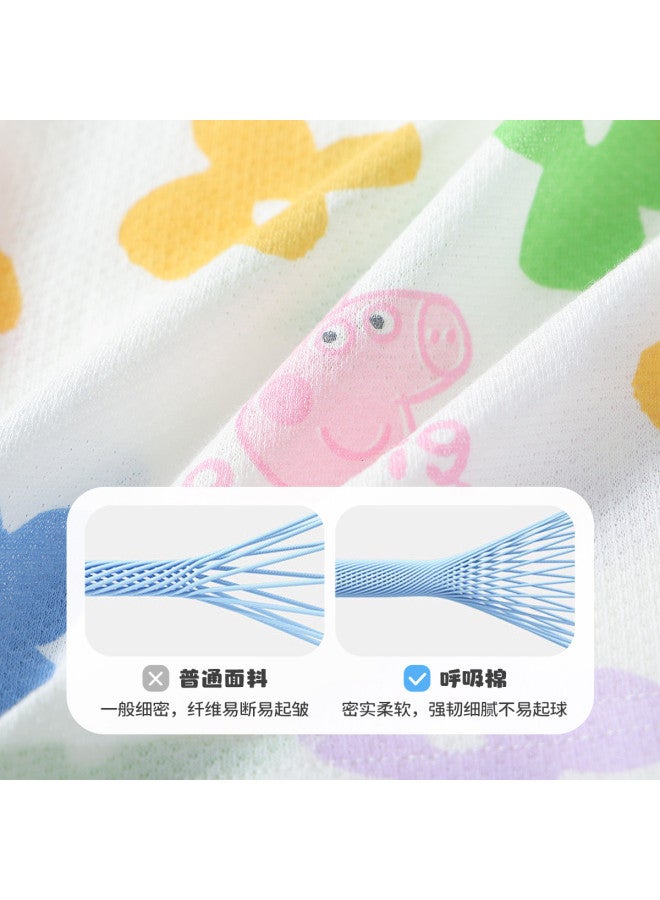 peppa Pig Summer Lightweight Breathable Girls' Pure Cotton Skin-friendly Pajama Set - Image 4