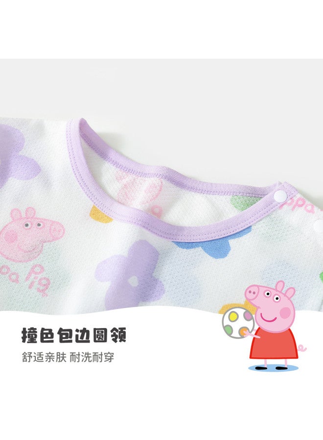 peppa Pig Summer Lightweight Breathable Girls' Pure Cotton Skin-friendly Pajama Set - Image 5