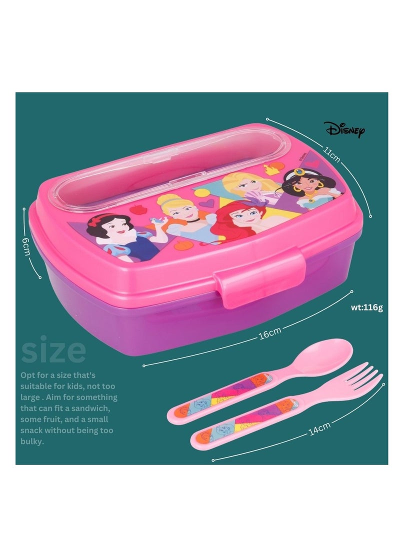 STOR STOR FUNNY SANDWICH BOX WITHCUTLERY DISNEY PRINCESS BRIGHT & BOLD  - Image 4