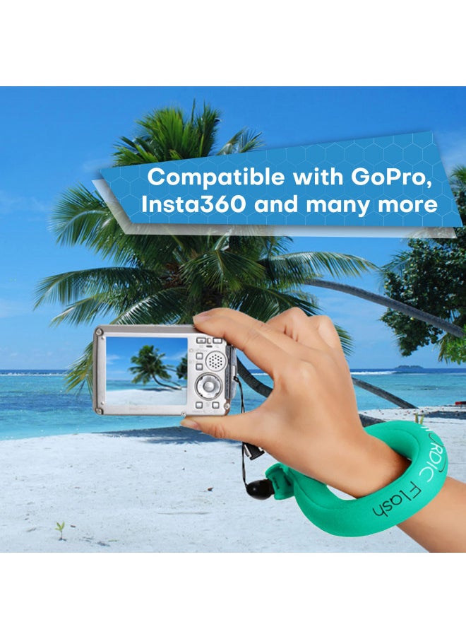Nordic Flash - Nordic Flash Waterproof Camera Float (2-pack) Floating Strap for Underwater GoPro, Panasonic Lumix, Nikon AW110, etc. - Image 1