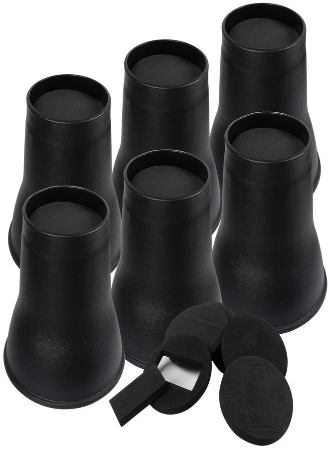 DEDU Bed Risers 6 Inch Heavy Duty 6 Pack, Furniture Risers with Caster Pads Supports Up to 6600 Lbs, Round Couch Risers for Sofas, Desk (Black) - Image 1