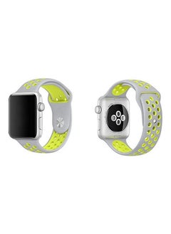 Sport Edition Nike Rubber Strap For Apple Watch Band Silicone Wristband White / Lemon