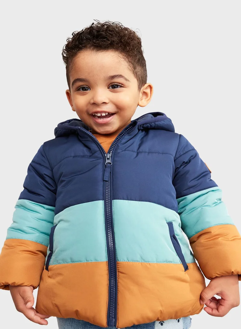 mothercare Infant Hooded Color Block Puffer Jacket