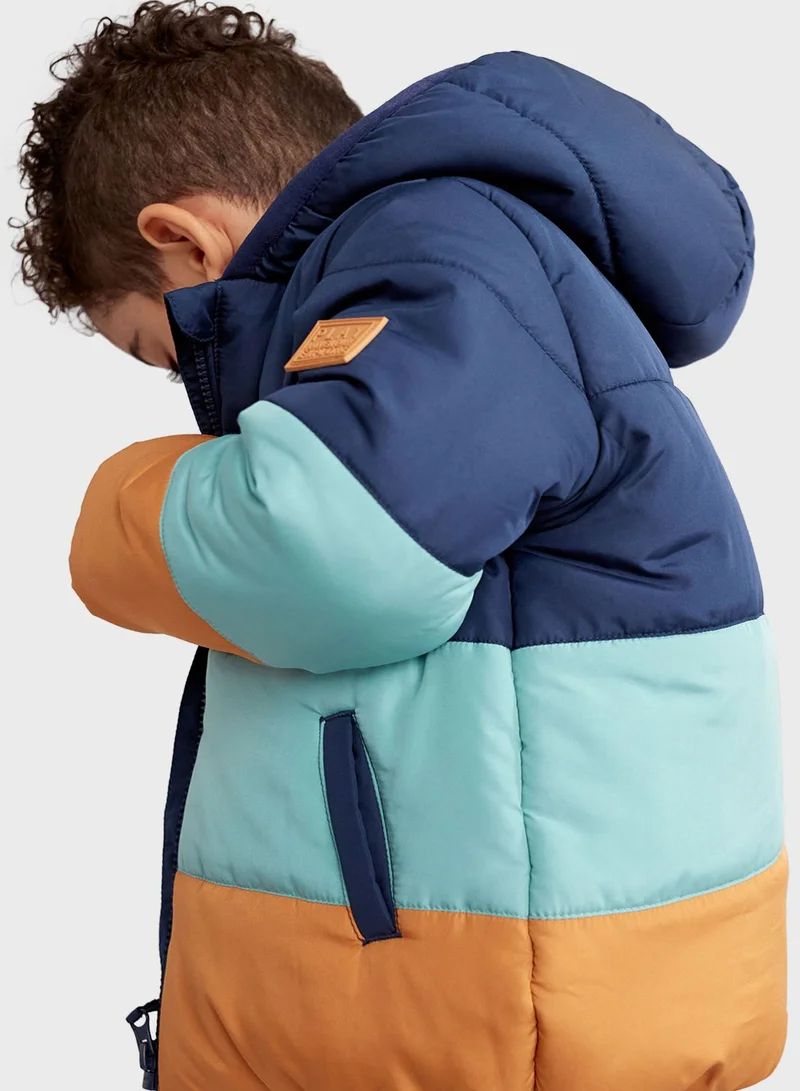 mothercare Infant Hooded Color Block Puffer Jacket