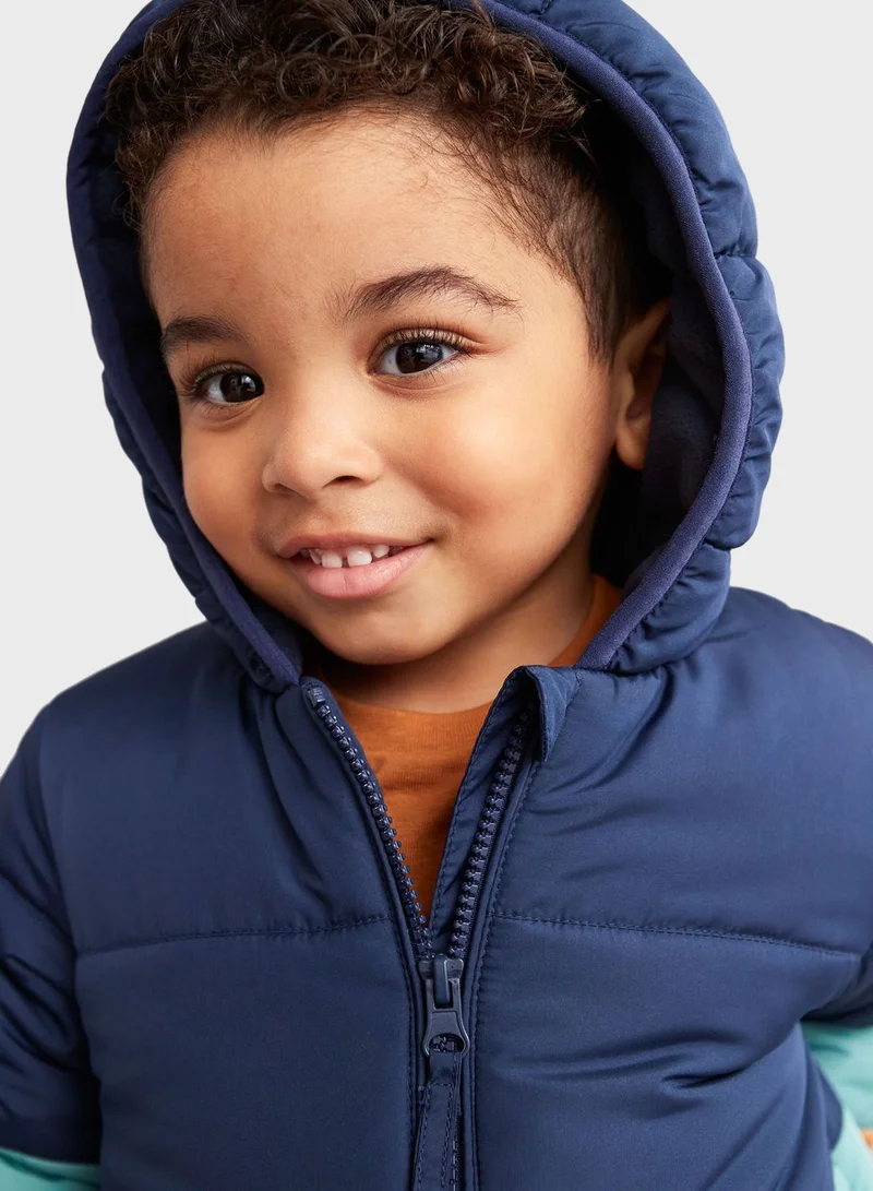 mothercare Infant Hooded Color Block Puffer Jacket