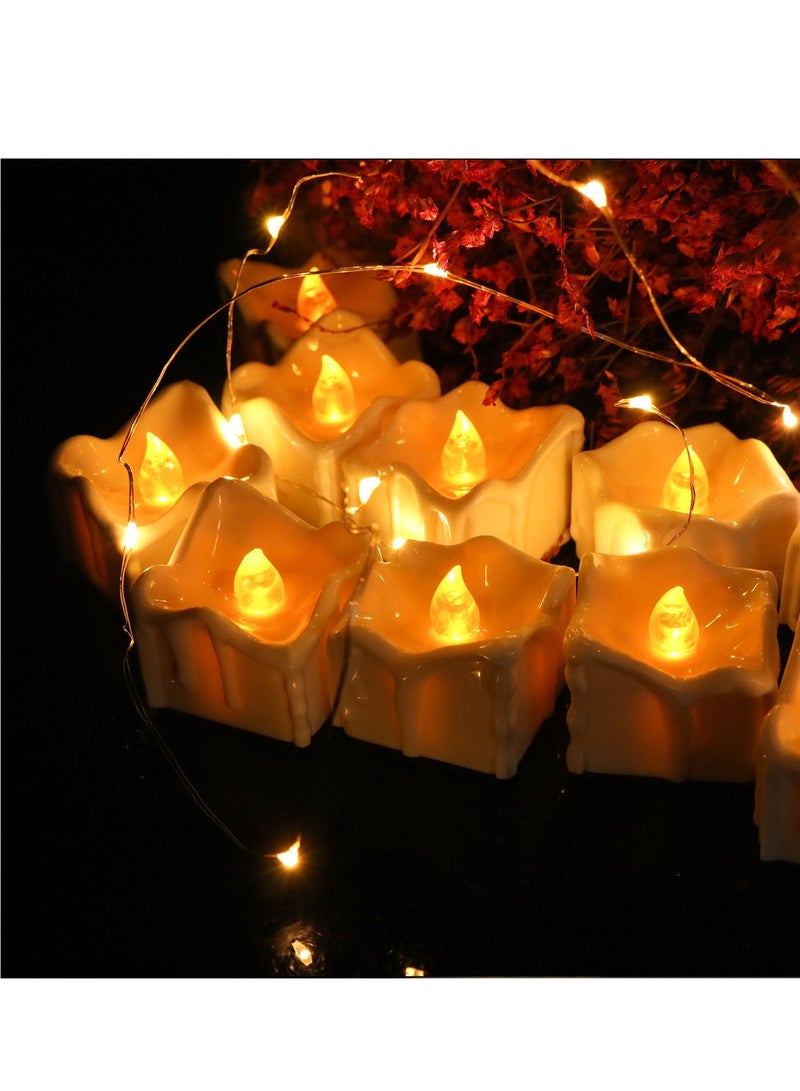 Flameless Tealight Candles, 12 Pcs LED Candles Battery Operated, Flameless Votive Candles Electric Candle for Weddings Room Birthday Party Decorations - Image 5