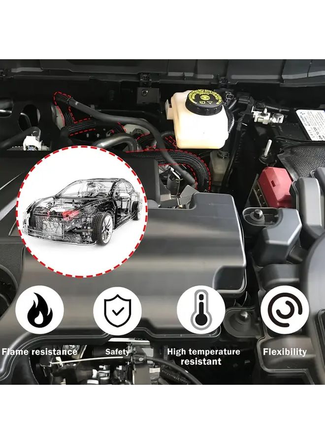 3M Nylon Flame Retardant Telescopic Cable Sleeve 0 98inch 118 11inch Automotive Cord Protector - Image 4