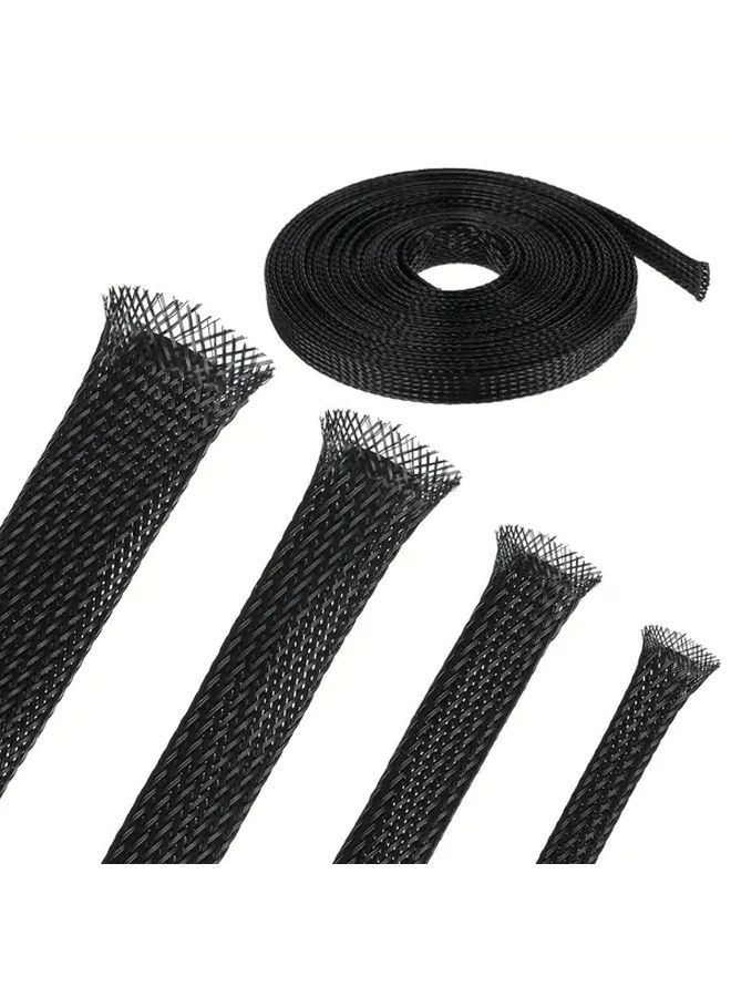 3M Nylon Flame Retardant Telescopic Cable Sleeve 0 98inch 118 11inch Automotive Cord Protector - Image 1