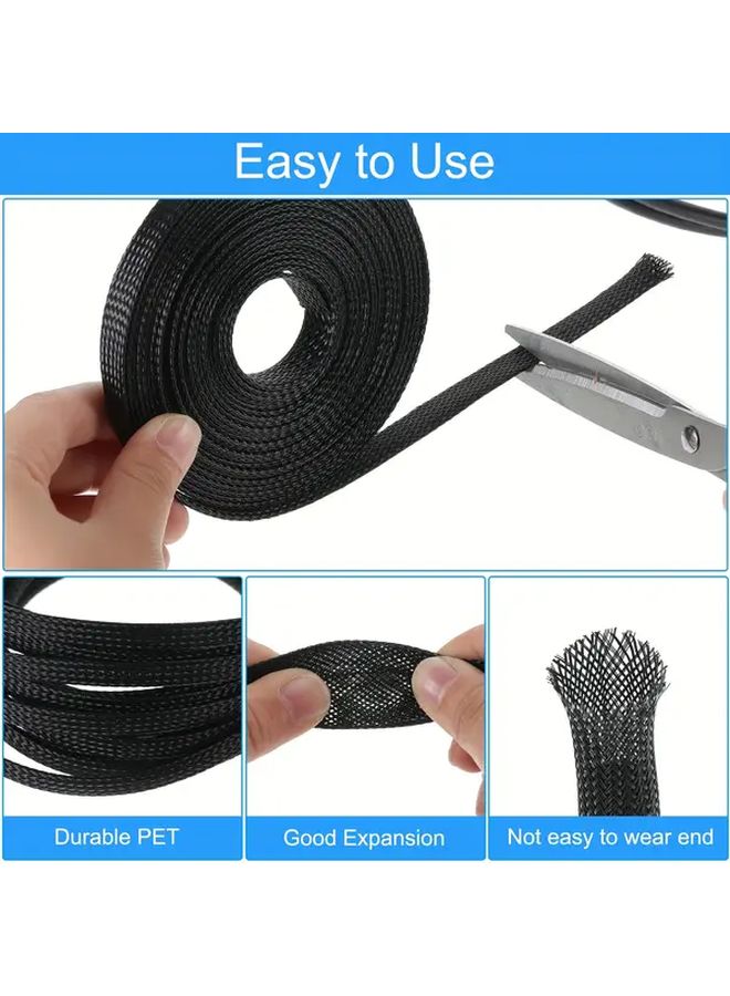 3M Nylon Flame Retardant Telescopic Cable Sleeve 0 98inch 118 11inch Automotive Cord Protector - Image 3