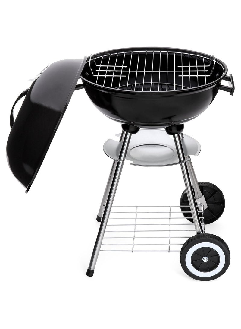 DubaiGallery Products 18-inch Portable Steel Charcoal Barbecue BBQ Grill w/ Heat Control for Patio, Porch, Picnic, Tailgate, Black - Image 3