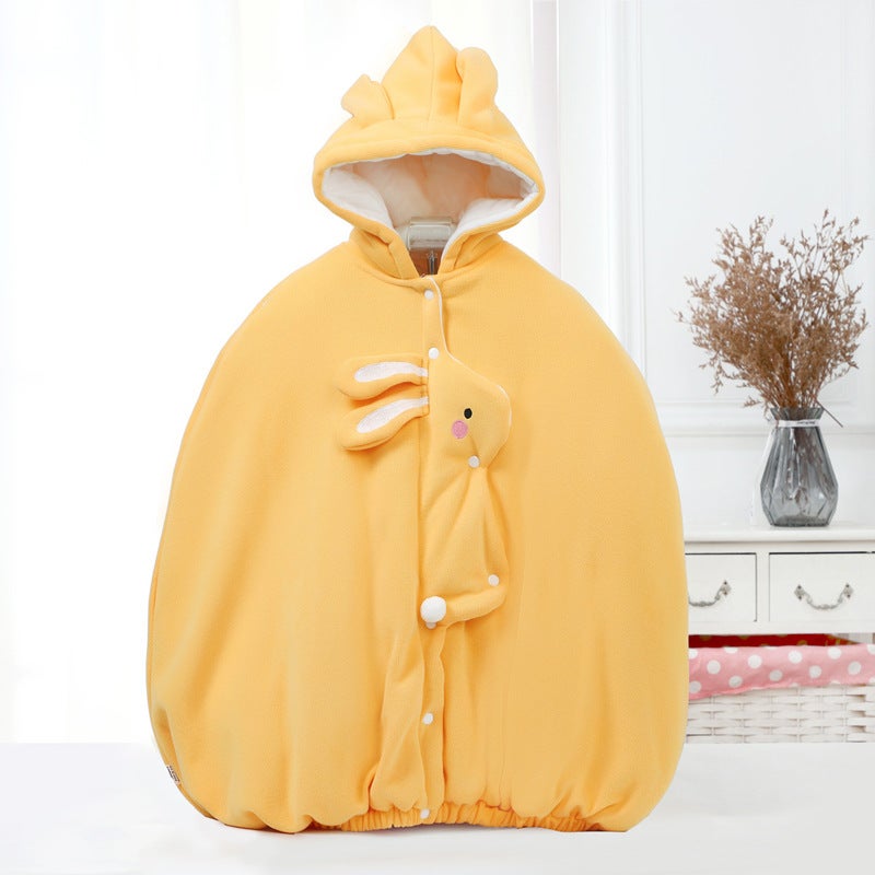 Baby Cape Cloak Autumn Winter Windproof Wrap 0-6M rabbit yellow
