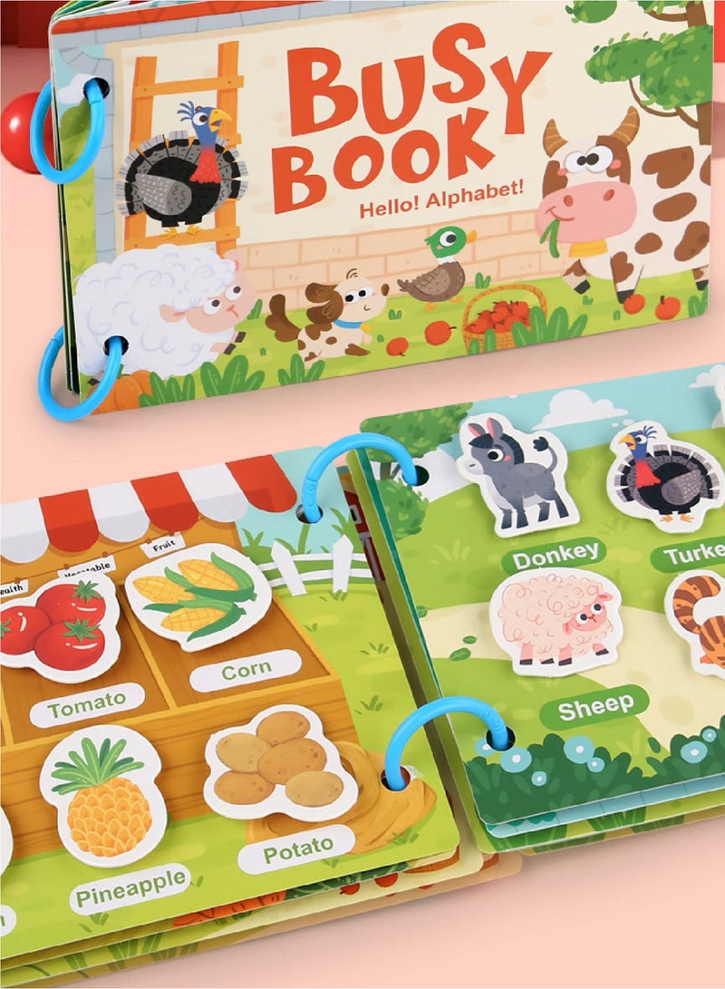 Farm Animal Quiet Book for Toddlers - Reusable Sticker Activity with Pull Tabs & Sensory Play | Montessori Busy Book with Safe Thick Pages | Early Learning Educational Toy - Image 4