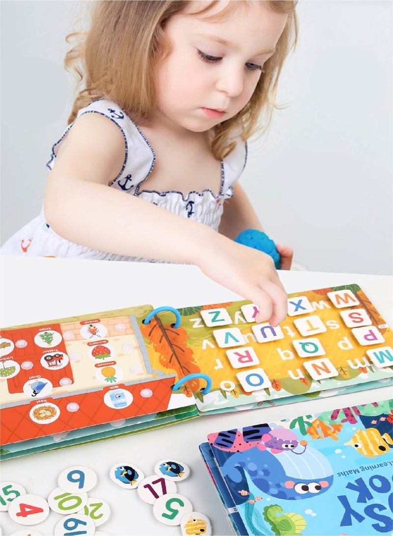 كتاب المزرعة الهادئ للأطفال - ملصقات قابلة لإعادة الاستخدام مع ألسطة سحب وأنشطة حسية | كتاب مونتيسوري النشط بصفحات سميكة آمنة | لعبة تعليمية مبكرة - Image 3