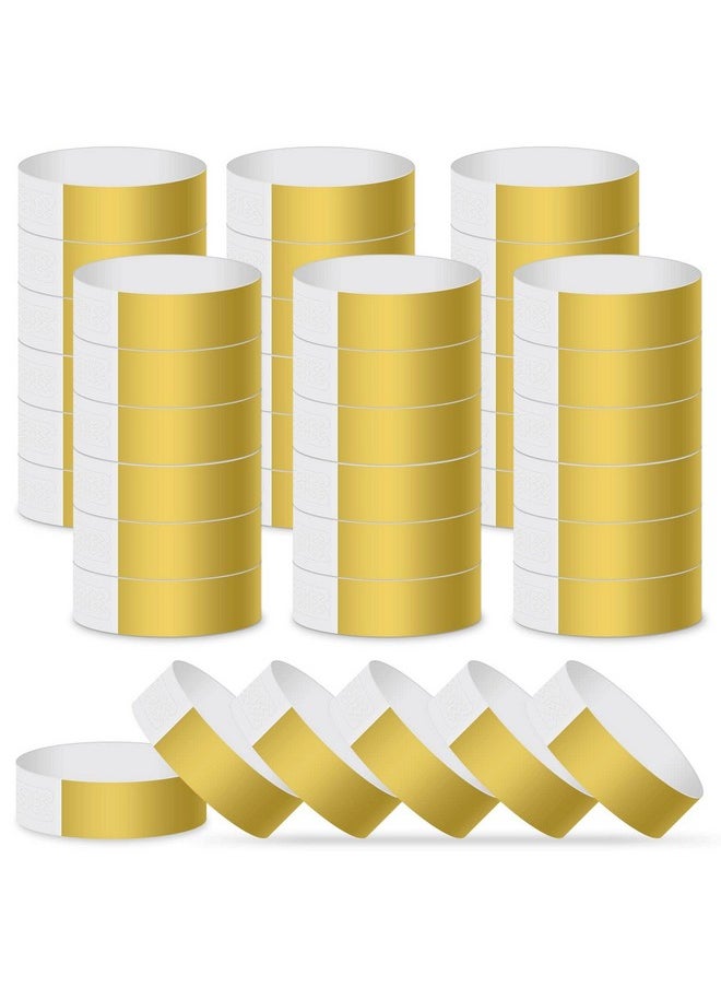 MIAHART - Paper Wristbands For Events 300 Pcs Gold Event Wristbands Waterproof Party Wristbands Arm Bands For Events Lightweight Concert Wristbands (Gold) - Image 1