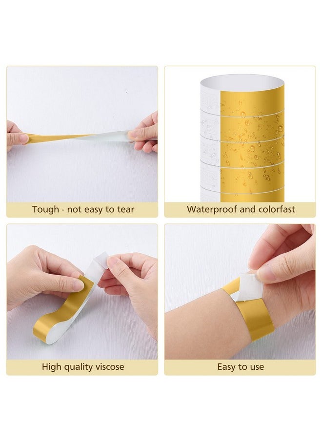 MIAHART - Paper Wristbands For Events 300 Pcs Gold Event Wristbands Waterproof Party Wristbands Arm Bands For Events Lightweight Concert Wristbands (Gold) - Image 1