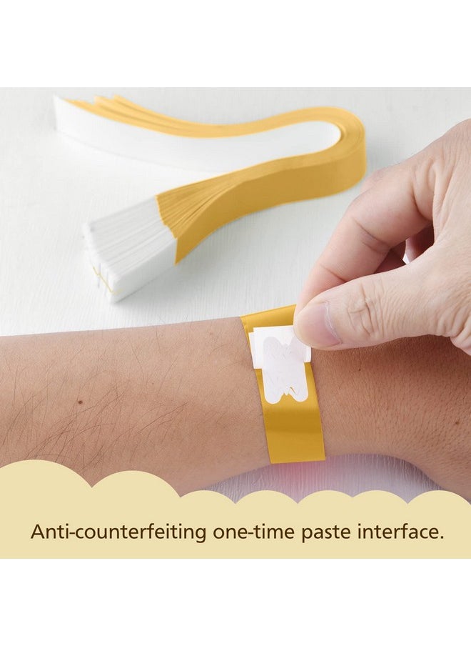 MIAHART - Paper Wristbands For Events 300 Pcs Gold Event Wristbands Waterproof Party Wristbands Arm Bands For Events Lightweight Concert Wristbands (Gold) - Image 1