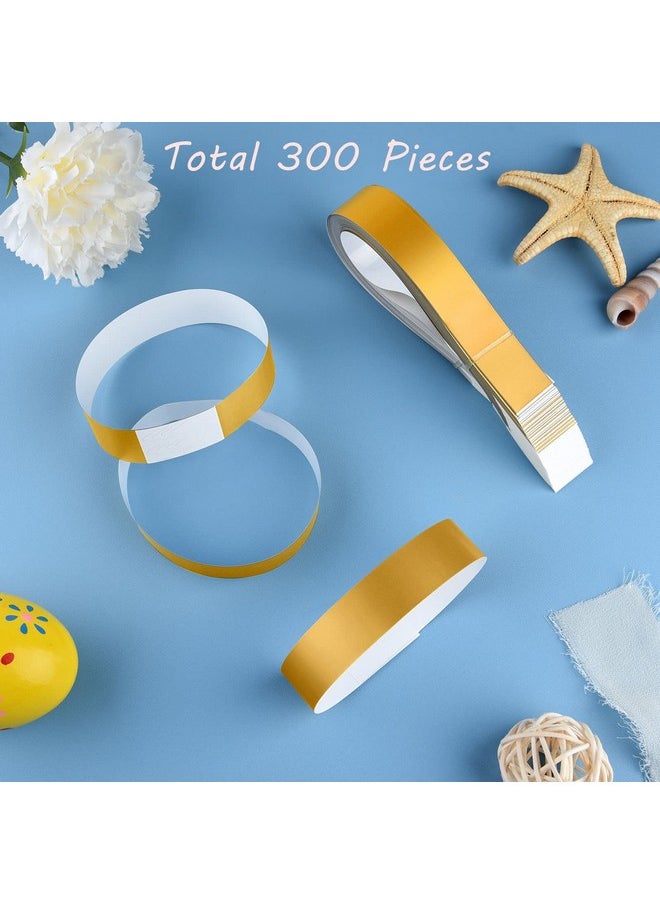 MIAHART - Paper Wristbands For Events 300 Pcs Gold Event Wristbands Waterproof Party Wristbands Arm Bands For Events Lightweight Concert Wristbands (Gold) - Image 1