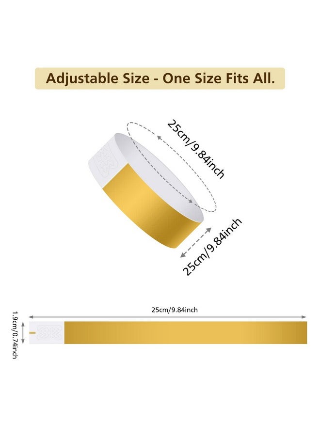 MIAHART - Paper Wristbands For Events 300 Pcs Gold Event Wristbands Waterproof Party Wristbands Arm Bands For Events Lightweight Concert Wristbands (Gold) - Image 1