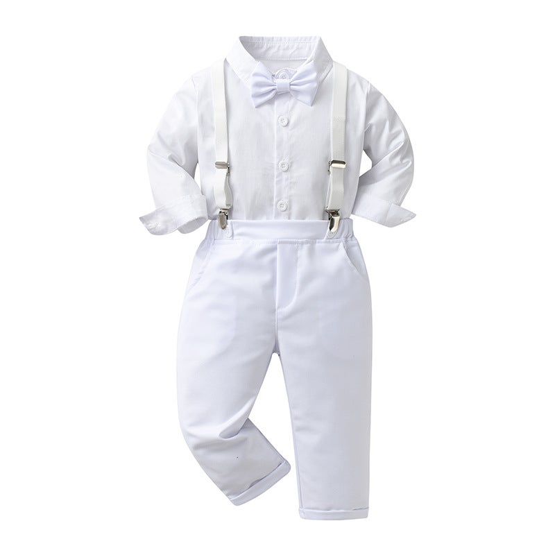 Children'S Clothing Primary Source Wash Dress Three-Piece Children'S Clothes Baby Gentleman Suspenders Boy'S Suit - Image 1