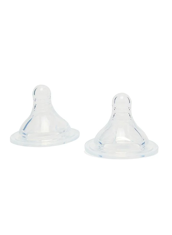 أطفال وأكثر Babies & More Baby White Wide Neck Nipple Medium Flow (Pack of 2)