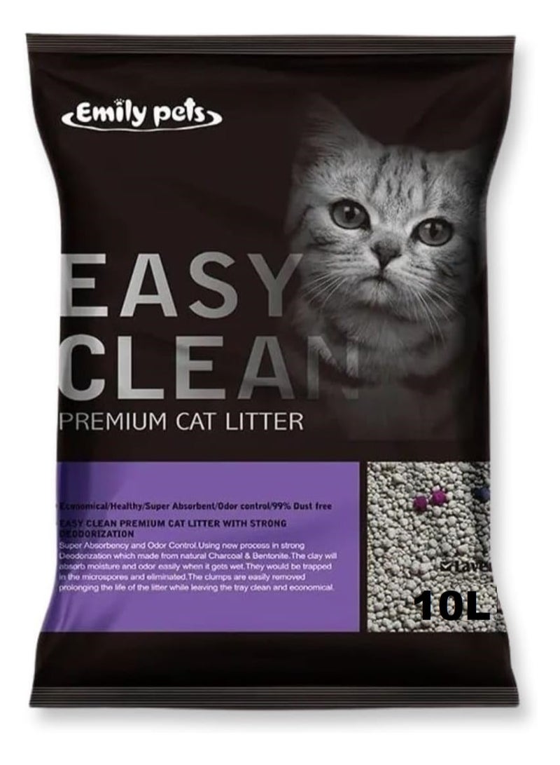 Emily Pets Fresh Scented Premium Bentonite Cat Clumping Litter Lavender Fragrance 10L