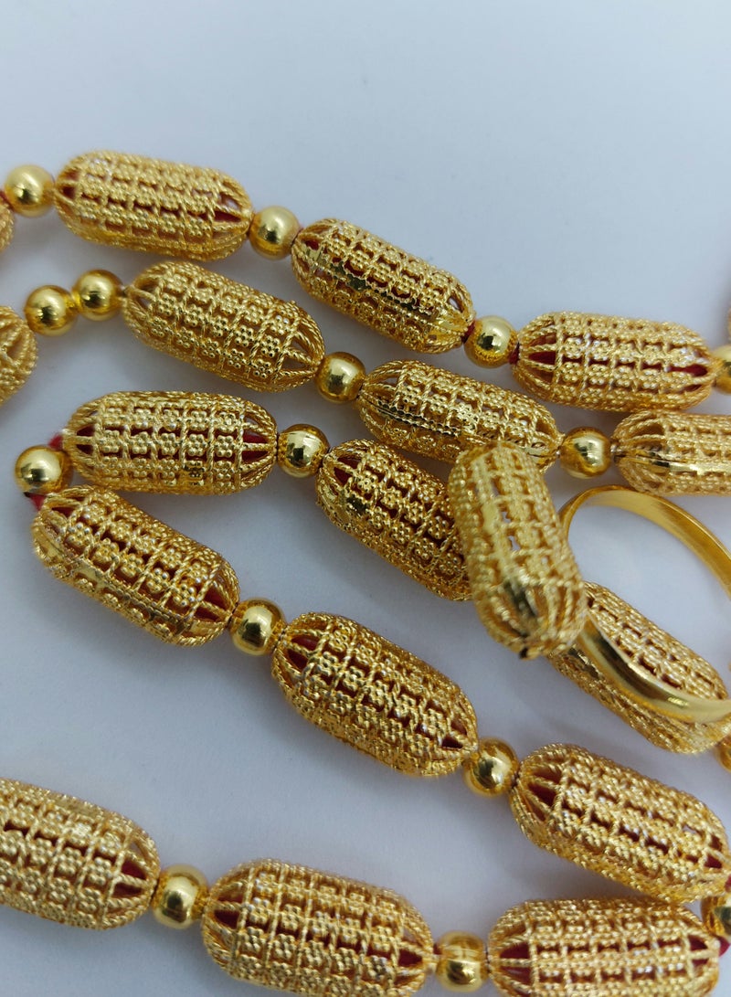 تصميم كرة مجوهرات اصطناعية تقليد مجموعة موري مالا مكونة من 4 قطع من حلقات حلقية من سوار مالا مطلية بالذهب موديل رقم 4