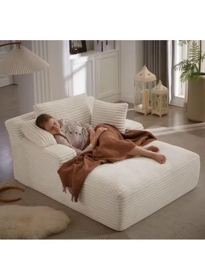 Corduroy Floor Sofa Chaise Lounger - Image 1