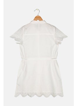 Pepe Jeans Kids Girl Textured Dress, White  - Image 2