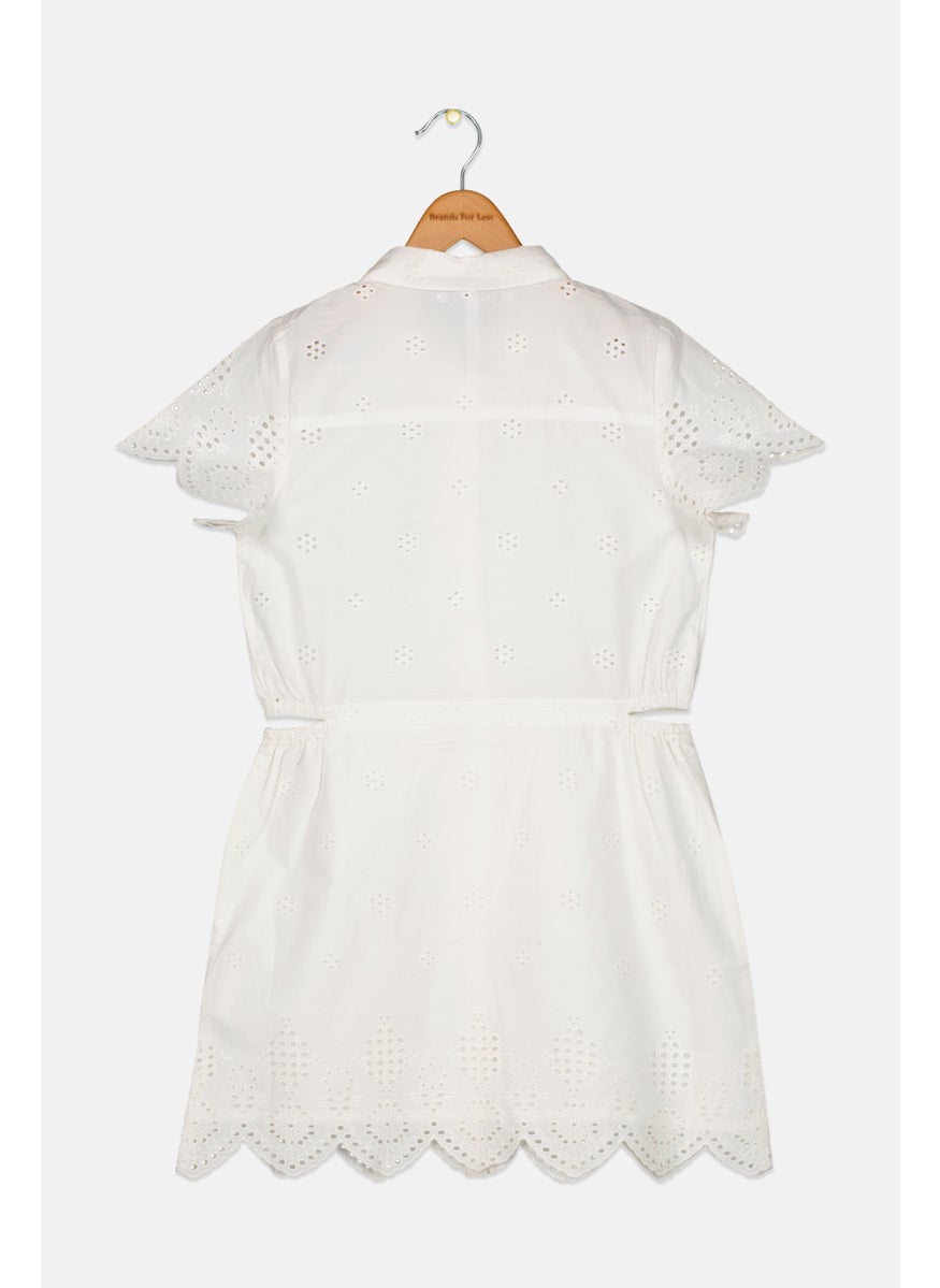 Pepe Jeans Kids Girl Textured Dress, White  - Image 2