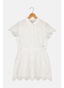 Pepe Jeans Kids Girl Textured Dress, White  - Image 1