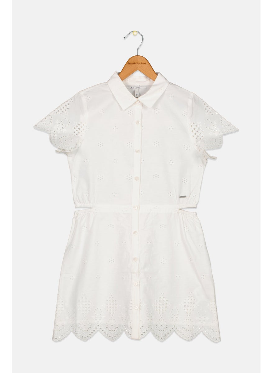 Pepe Jeans Kids Girl Textured Dress, White  - Image 1