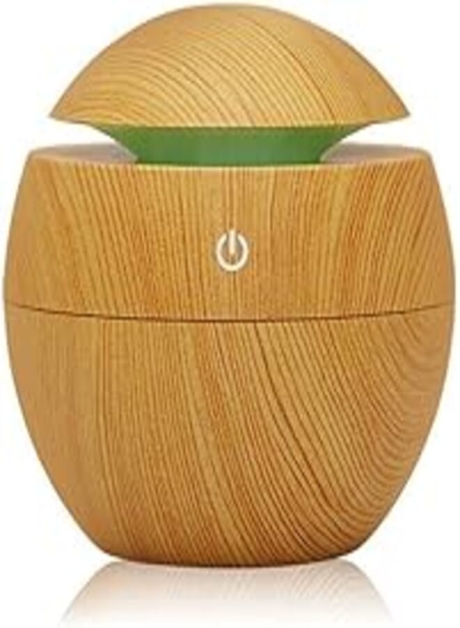 OR Humidifier Ultrasonic Humidifier USB Essential Oil Diffuser Air Purifier Atomizer for Car Family Office Home Bedroom Living Room Brown wood style